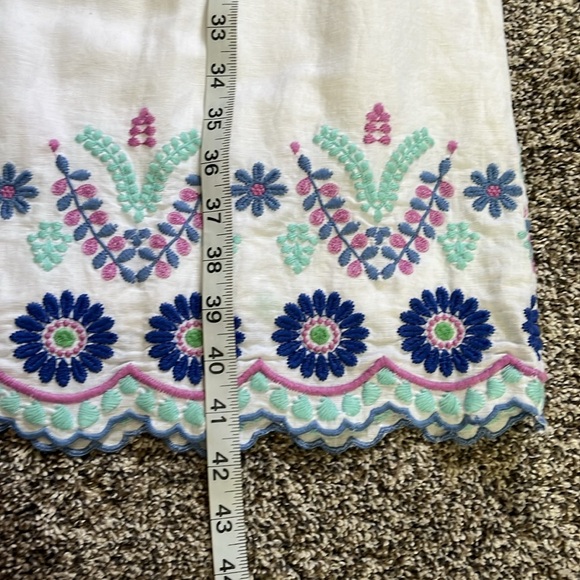 Talbots White Linen Sleeveless Dress Talbots Embroidered Dress - Picture 9 of 11